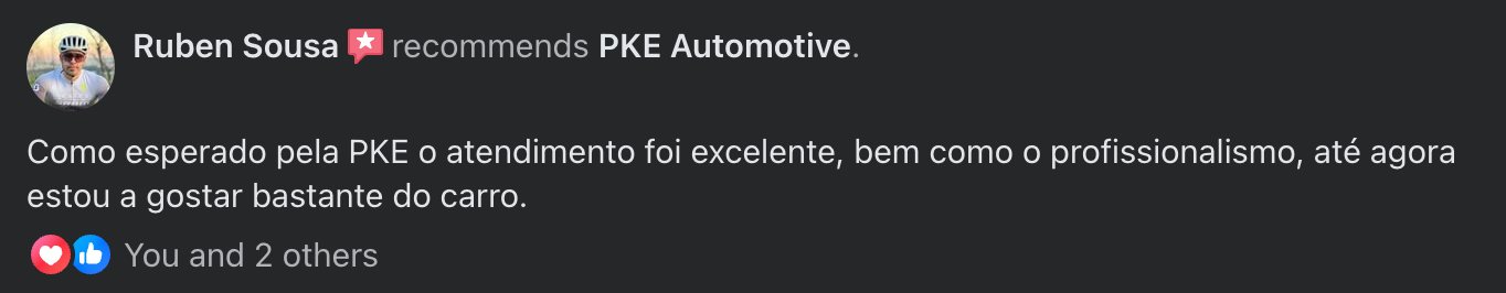 Avaliação real de cliente PKE
