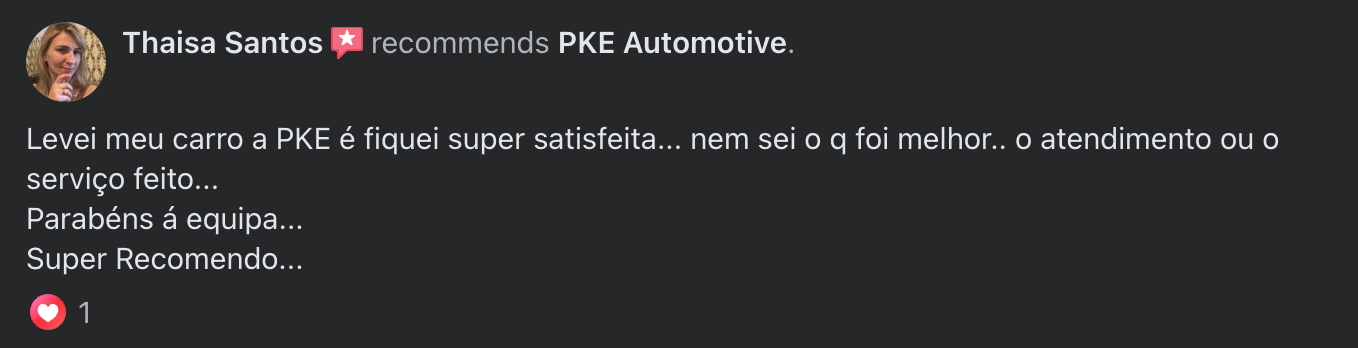 Avaliação real de cliente PKE