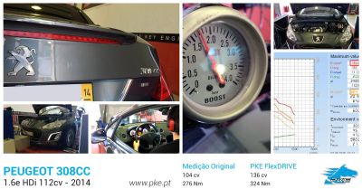 PKE FlexDRIVE em Peugeot 308CC 1.6e HDi 112cv – 2014